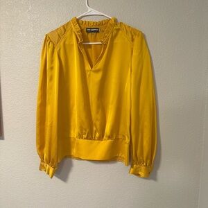 Karl Lagerfeld Women’s Colorful Sport Blouse. Golden Yellow. Medium